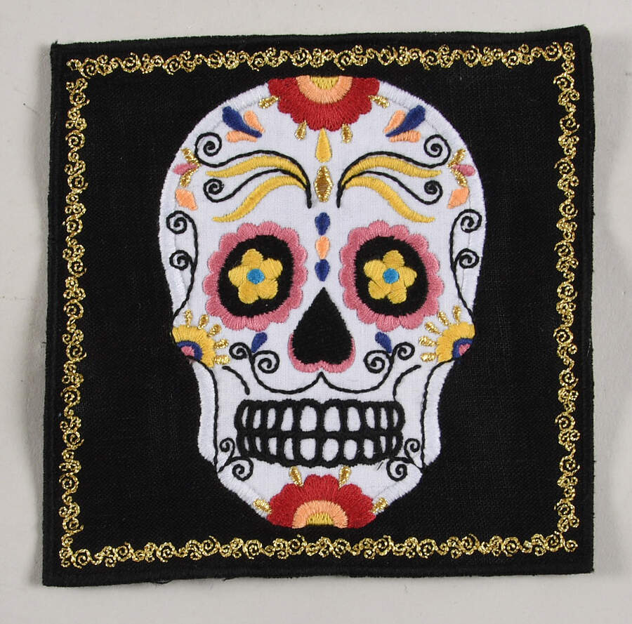 Day of the Dead Embroidered Cocktail Napkin by Williams-Sonoma-1