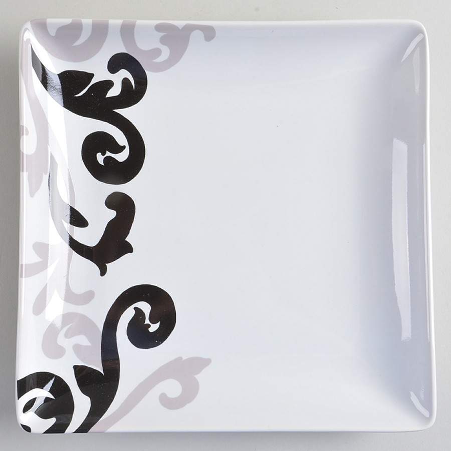 Laila Taupe Square Dinner Plate by Windham Park-1