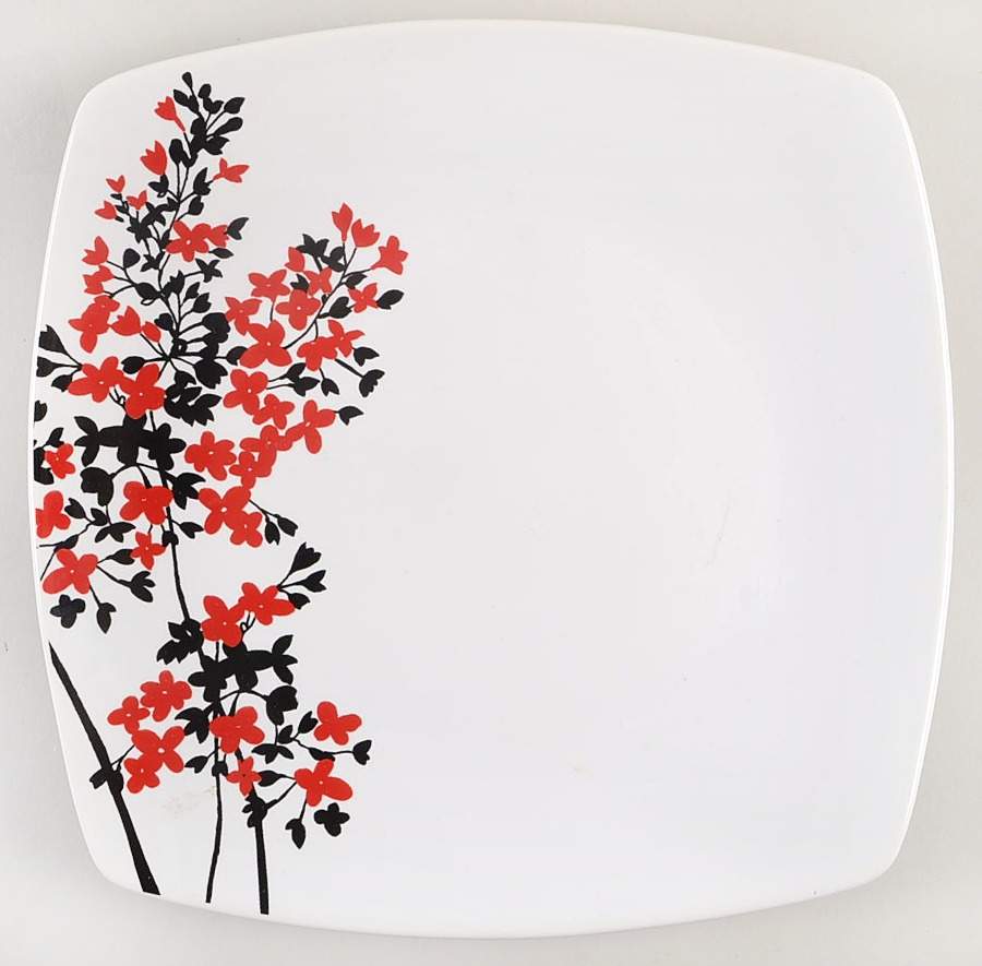 Dyrham Park Red Square Dinner Plate by Windham Park-1