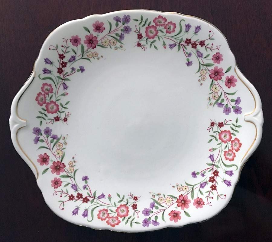 Spring Meadow Square Handled Cake Plate by Windsor (England)-1