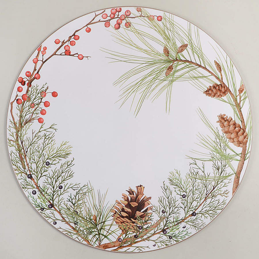 Woodland Berry Round Placemat with Cork Back by Williams-Sonoma-1