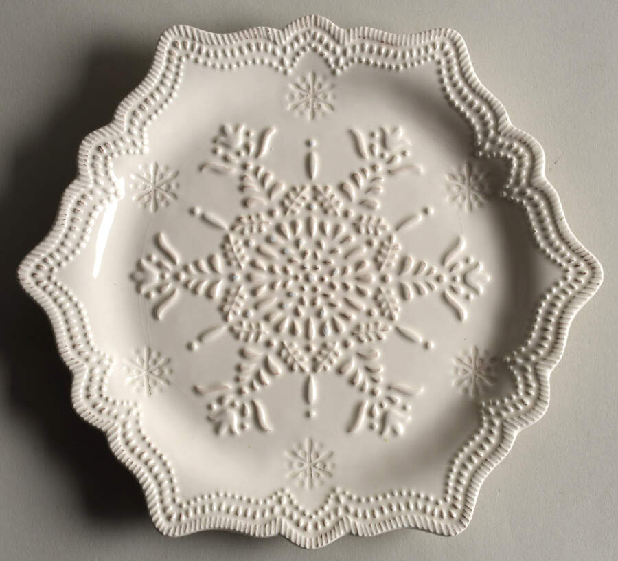 Embossed Snowflake Salad/Dessert Plate by World Market-1