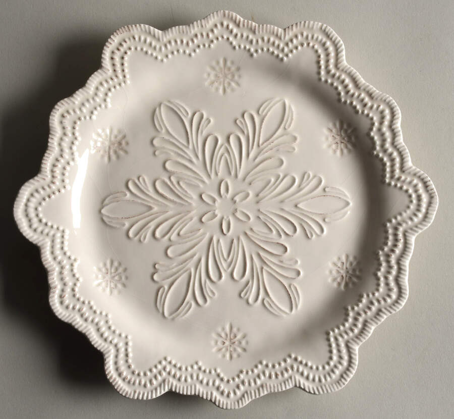 Embossed Snowflake Salad/Dessert Plate by World Market-1