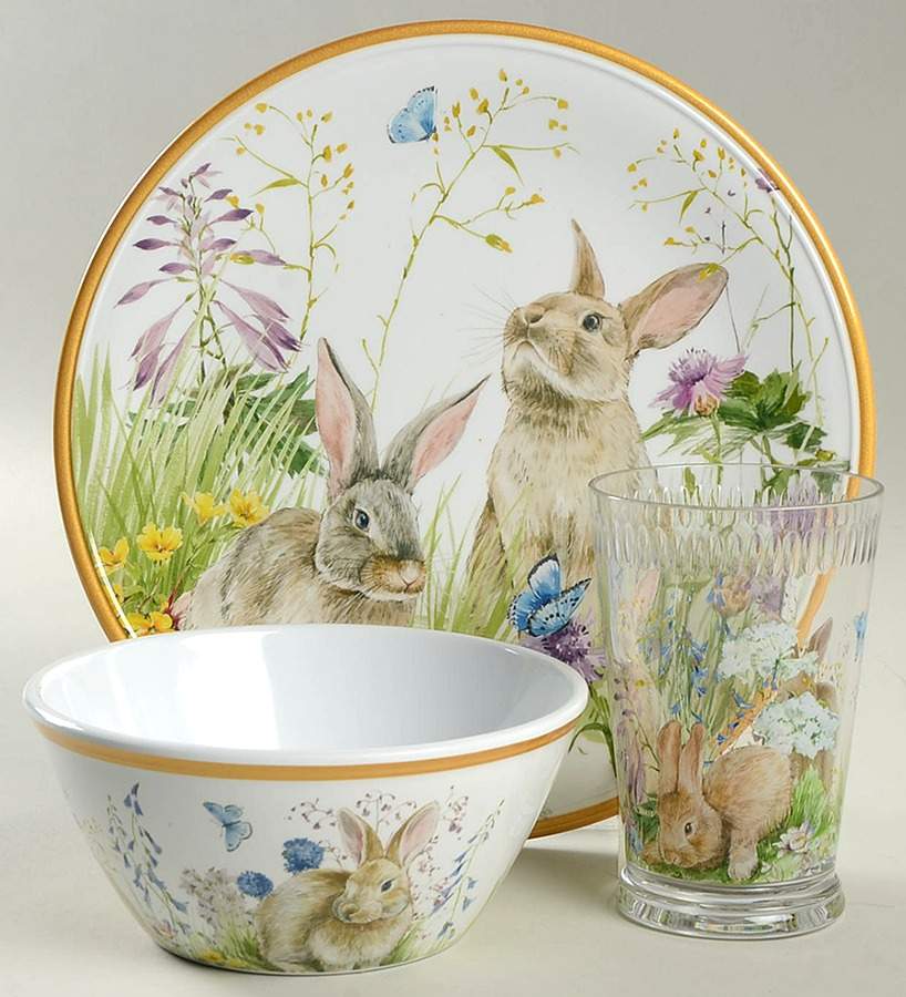 Floral Meadow (3 Pc)Melamine Child's Set(Plate,Bowl,Plastic Cup) by Williams-Sonoma-1
