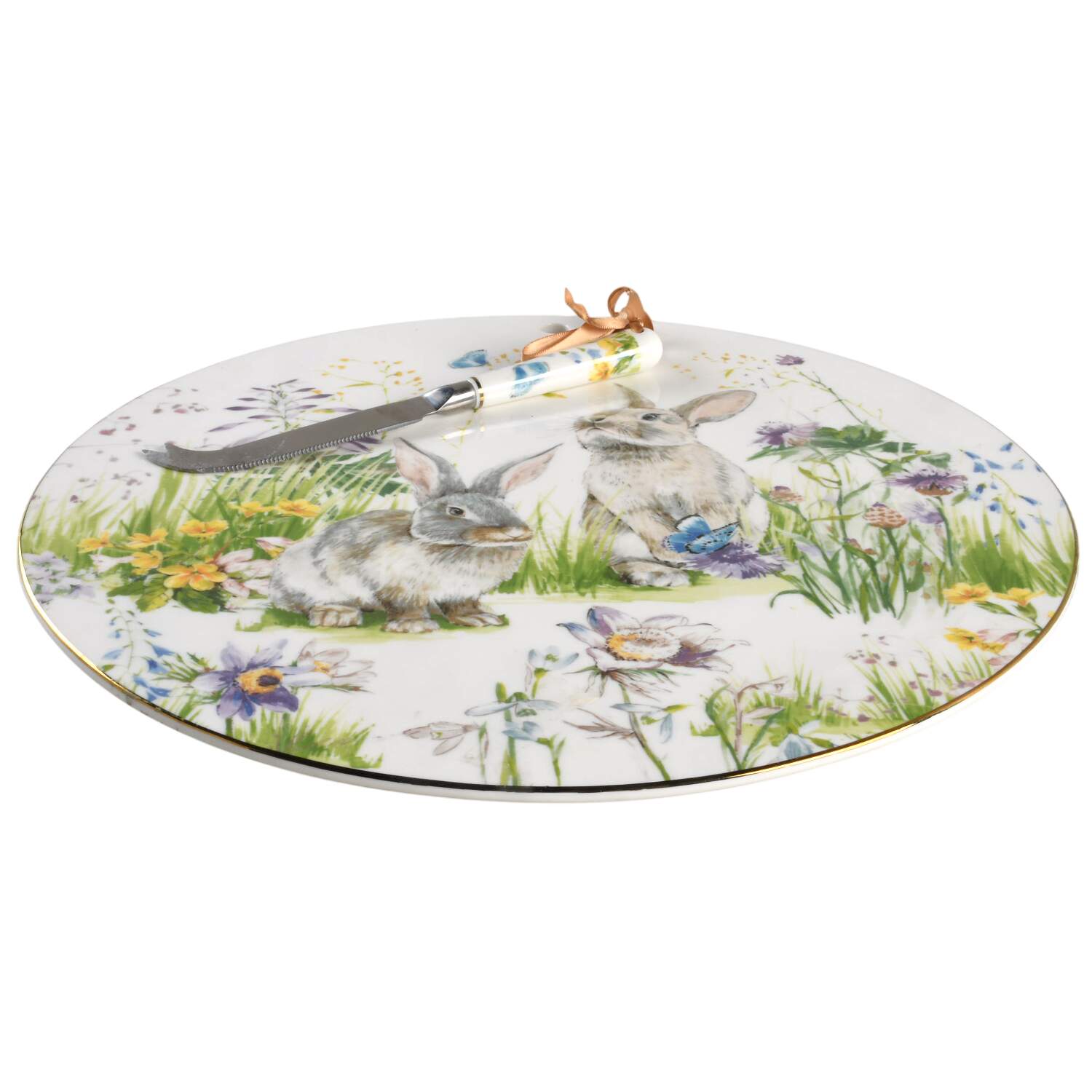 Floral Meadow 2 Piece Cheese Dish and Knife Set by Williams-Sonoma-1