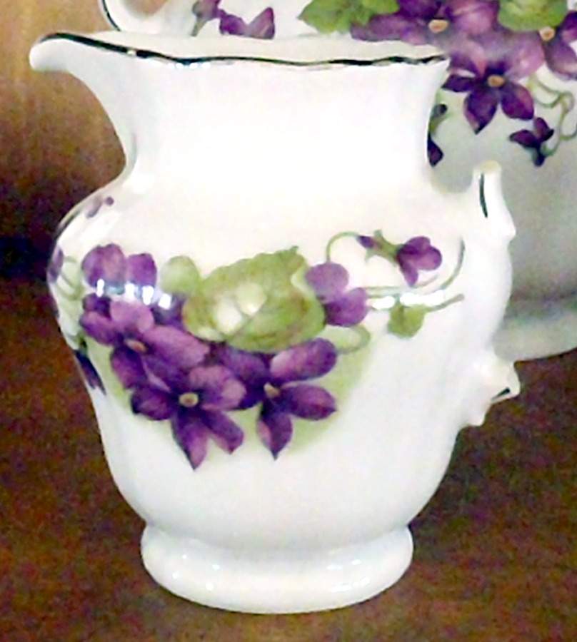 Violet Bouquet (Platinum Trim) Creamer by Winterling - Bavaria-1
