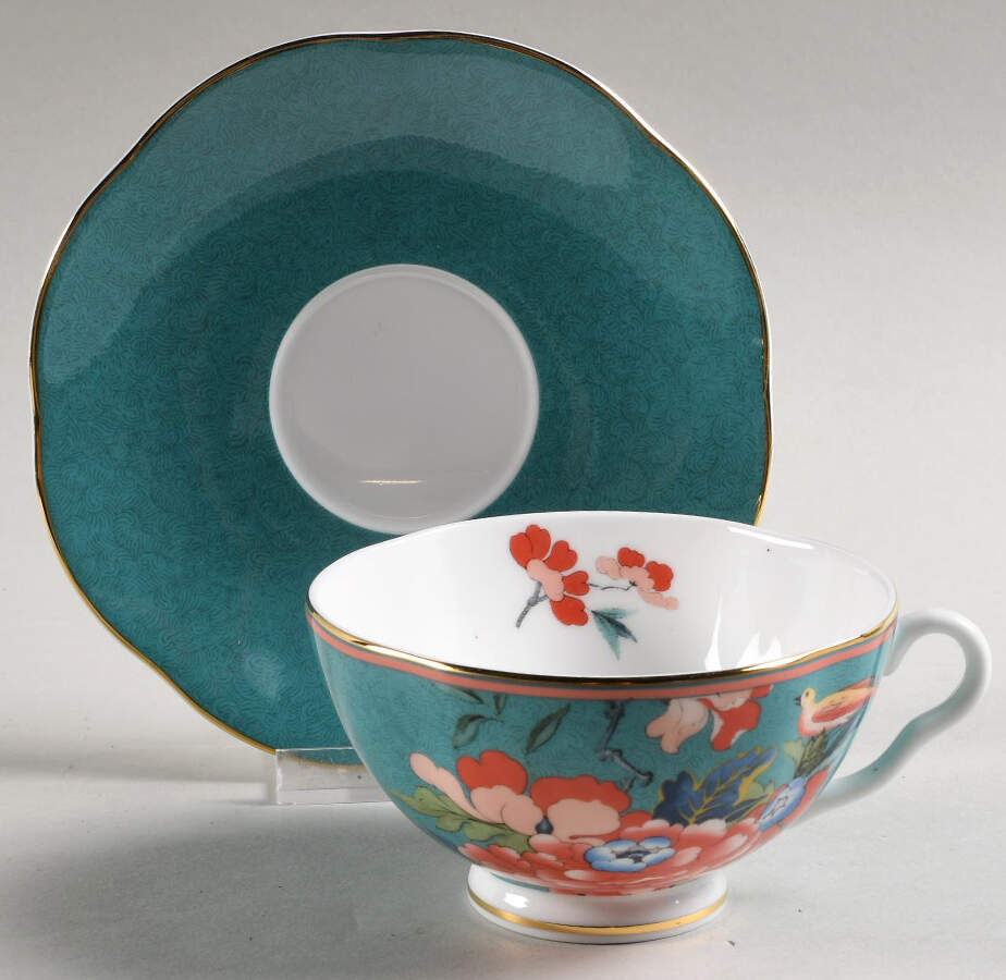Paeonia Blush Footed Cup & Saucer Set by Wedgwood-1