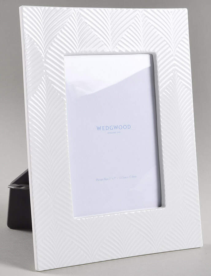 White Folia Frame-Holds 5" X 7" by Wedgwood-1