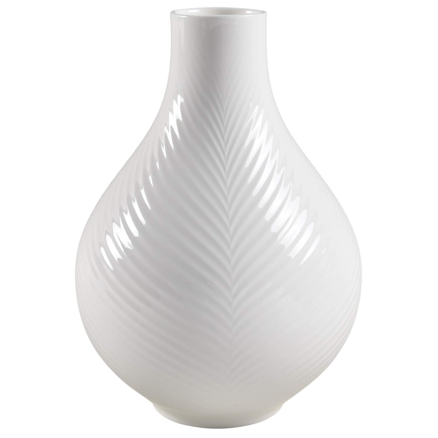White Folia 9" Bulbous Vase by Wedgwood-1