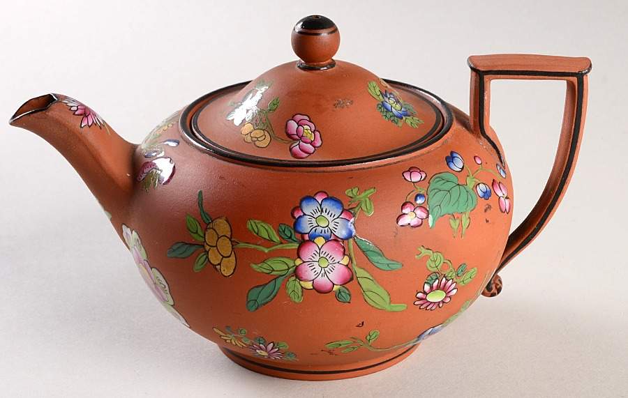 Rosso Antico Floral Mini Teapot & Lid by Wedgwood-1