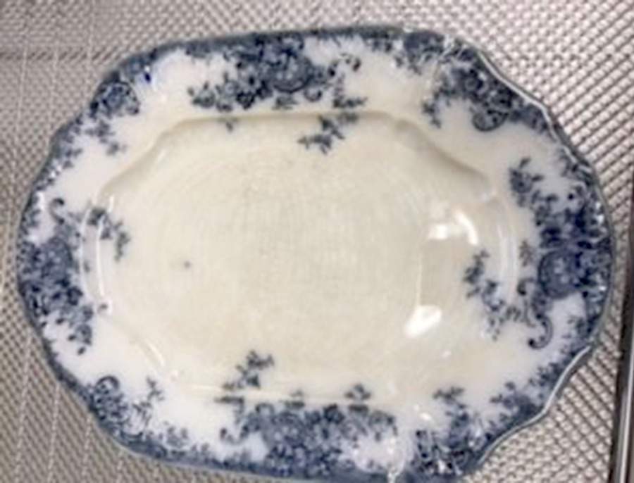 Dresden Blue 14" Oval Serving Platter by W & E Corn-1