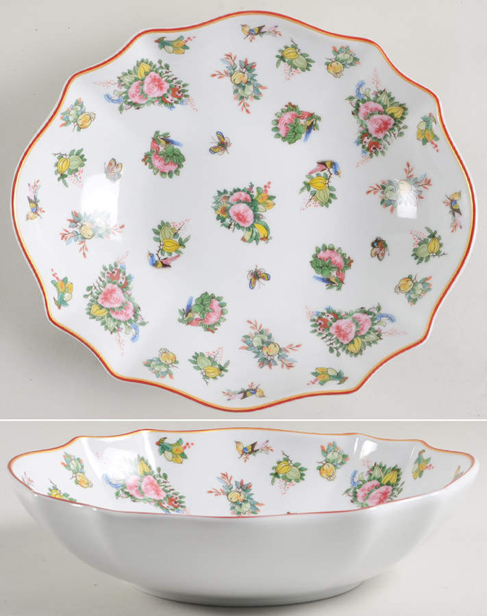 Famille Rose 10" Oval Serving Salad Bowl by Williams-Sonoma-1