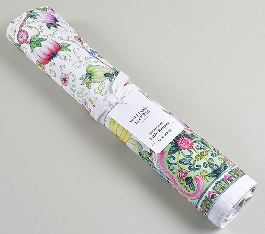 Famille Rose 16" X 108" Cloth Table Runner by Williams-Sonoma-1