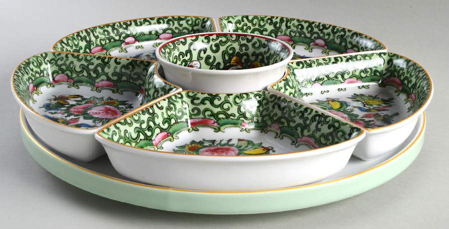 Famille Rose (7 Pc) Lazy Susan (5 Sides, 1 Center, 1 Round Tray by Williams-Sonoma-1
