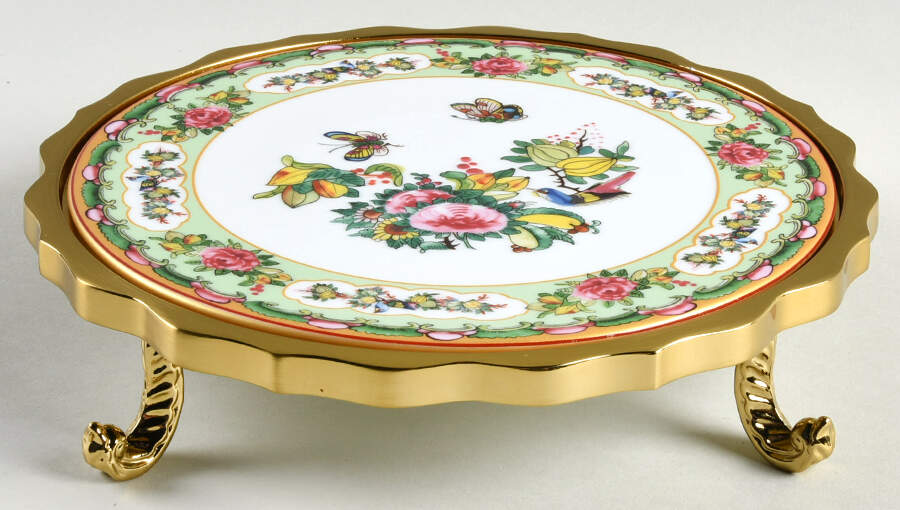Famille Rose Trivet-Round/Metal Frame by Williams-Sonoma-1