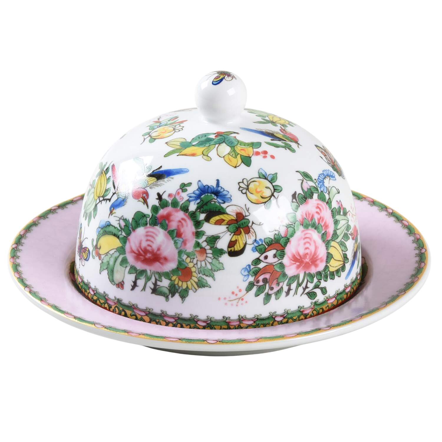 Famille Rose Round Covered Butter by Williams-Sonoma-1