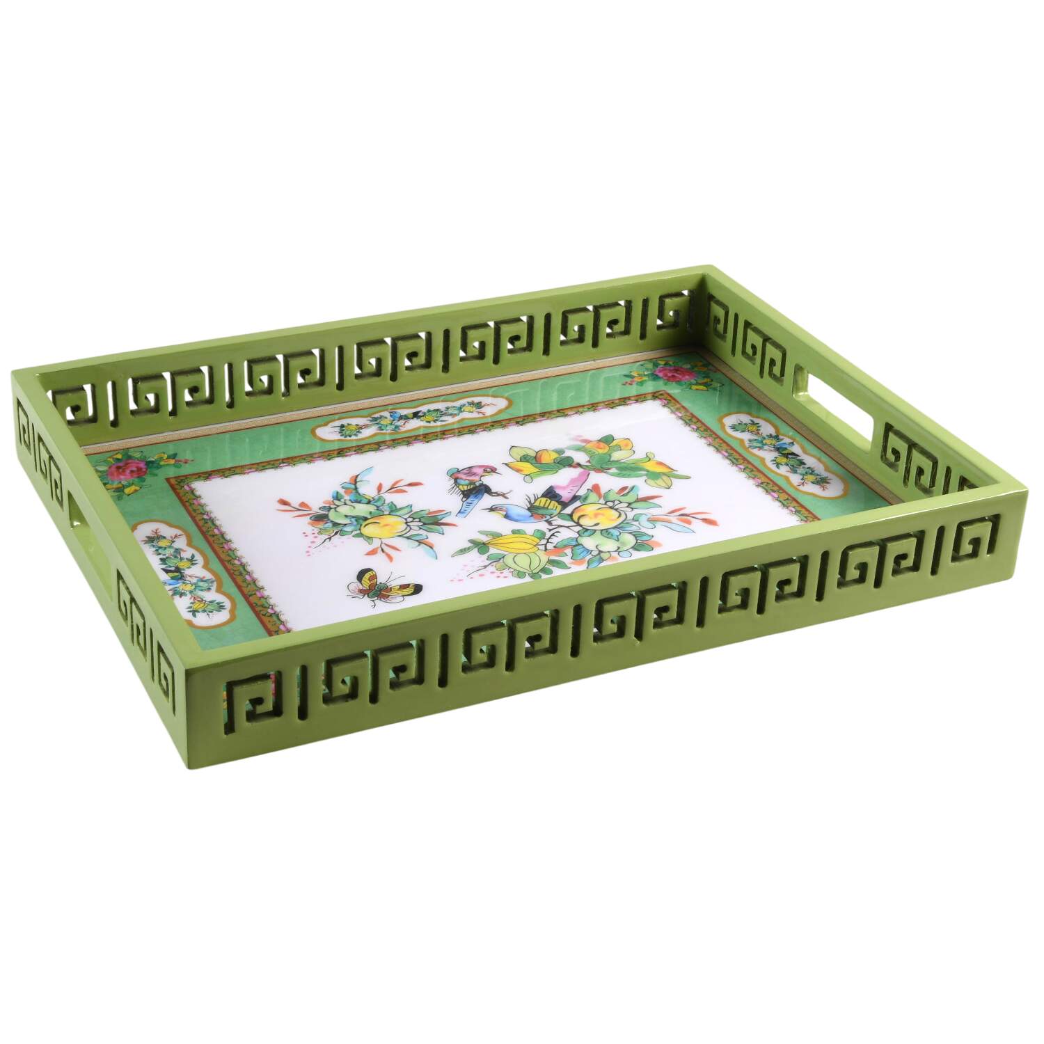 Famille Rose Rectangular Wood Tray by Williams-Sonoma-1