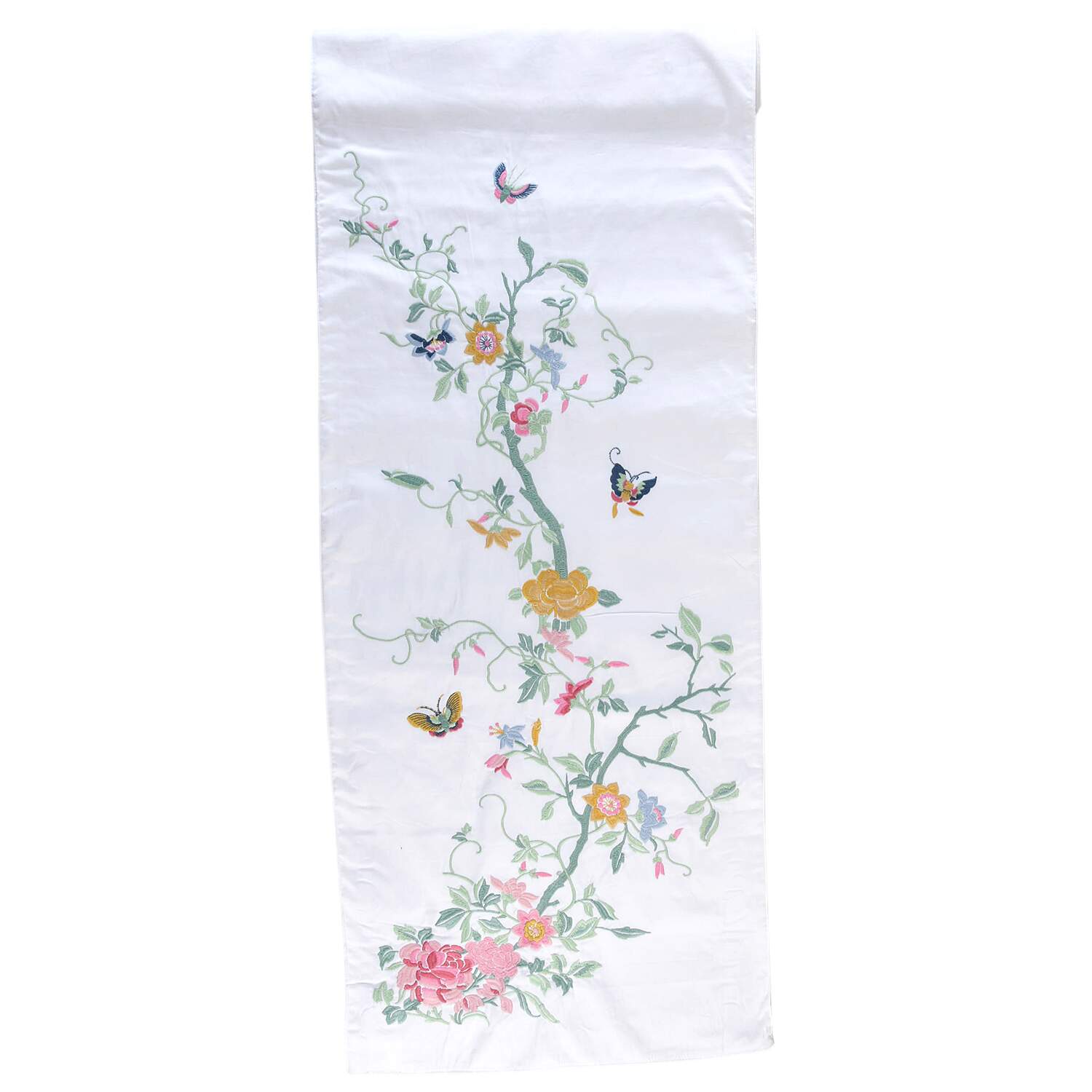 Famille Rose 16" x 108" Embroidered Table Runner by Williams-Sonoma-1