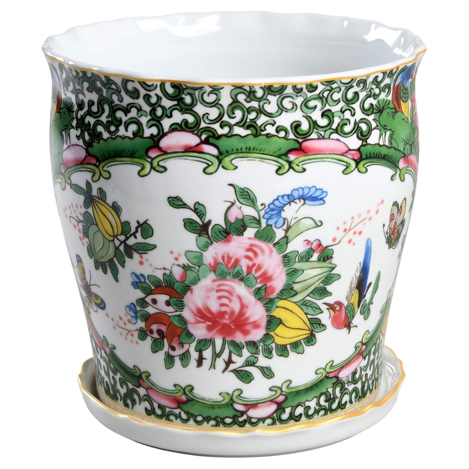 Famille Rose 7" Planter & Underplate by Williams-Sonoma-1