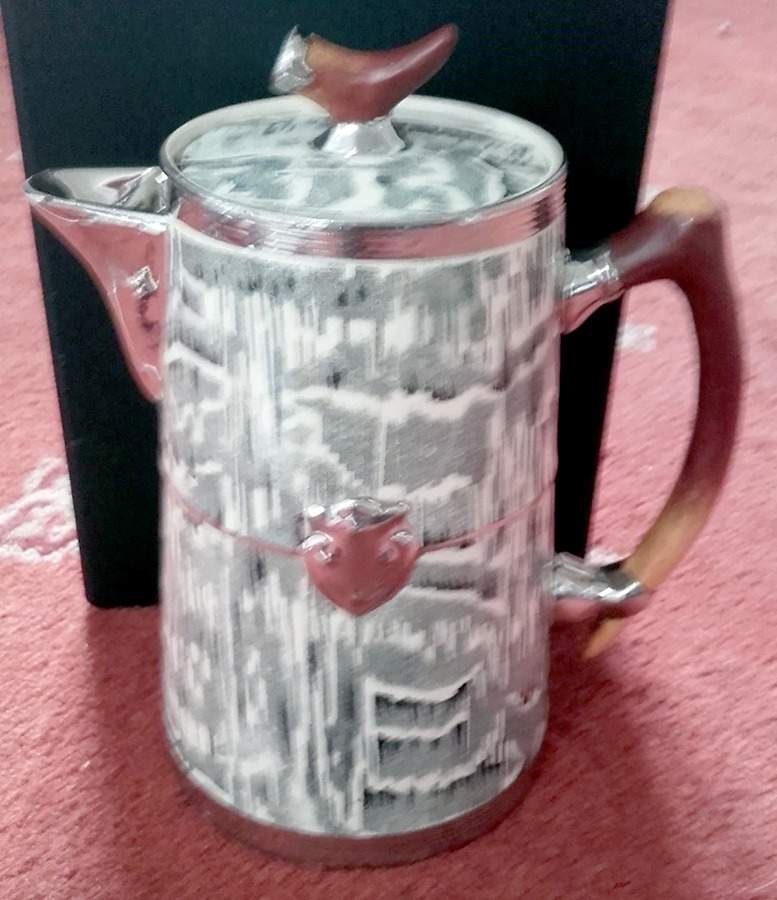 Siver Shield Coffee Pot & Lid by Arthur Wood-1