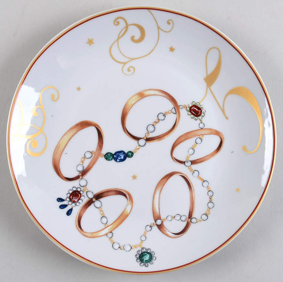 12 Days of Christmas (Scrolls and Stars) Salad/Dessert Plate by Williams-Sonoma-1