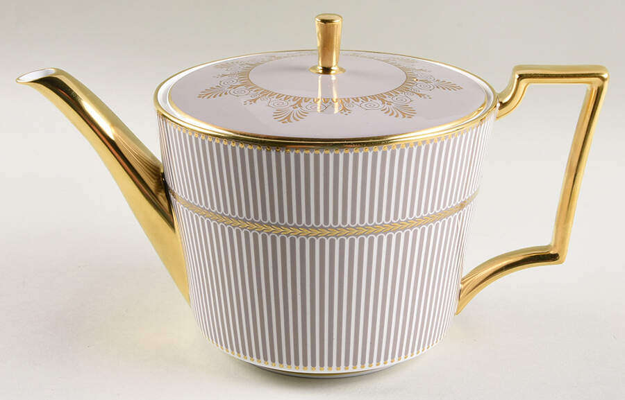 Anthemion Grey Teapot & Lid by Wedgwood-1