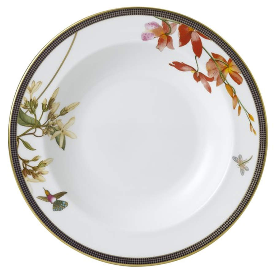 Hummingbird White Large Rim Soup Bowl by Wedgwood-1