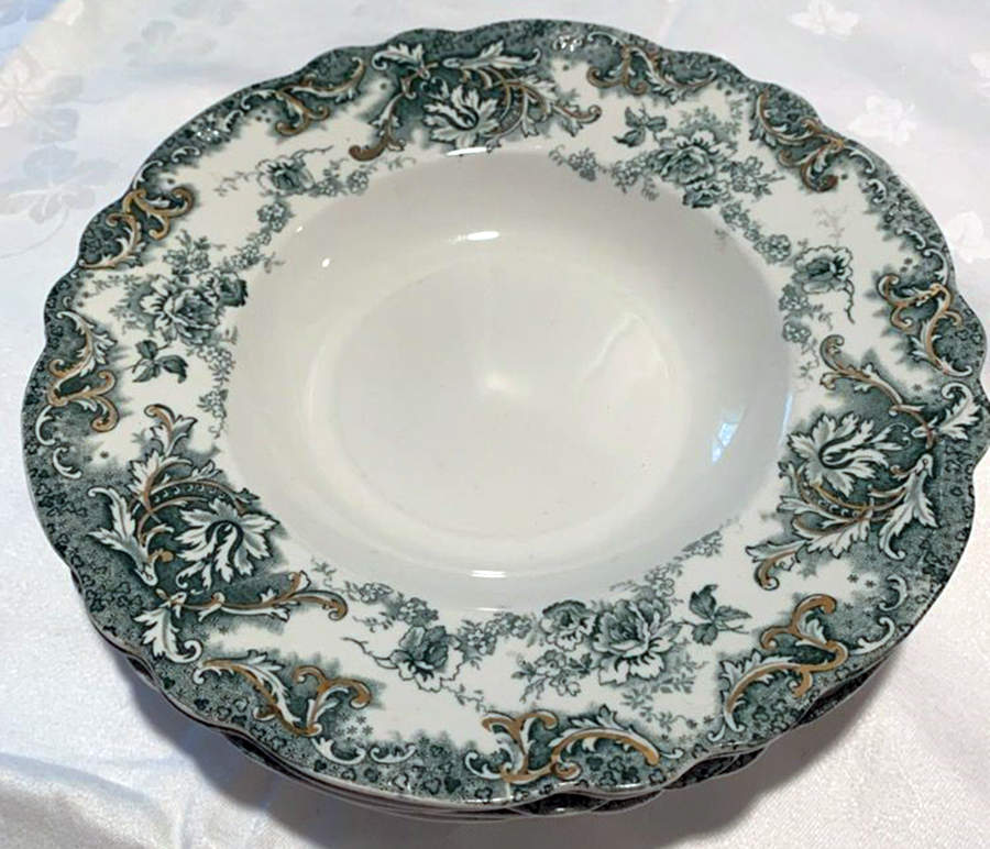 Elsie Green (Gold Accent) Rim Soup Bowl by Wedgwood-1