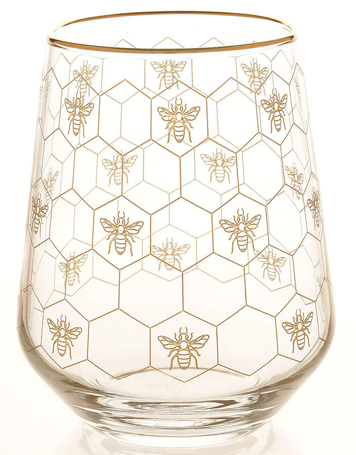 Honeycomb Glassware Stemless Wine by Williams-Sonoma-1