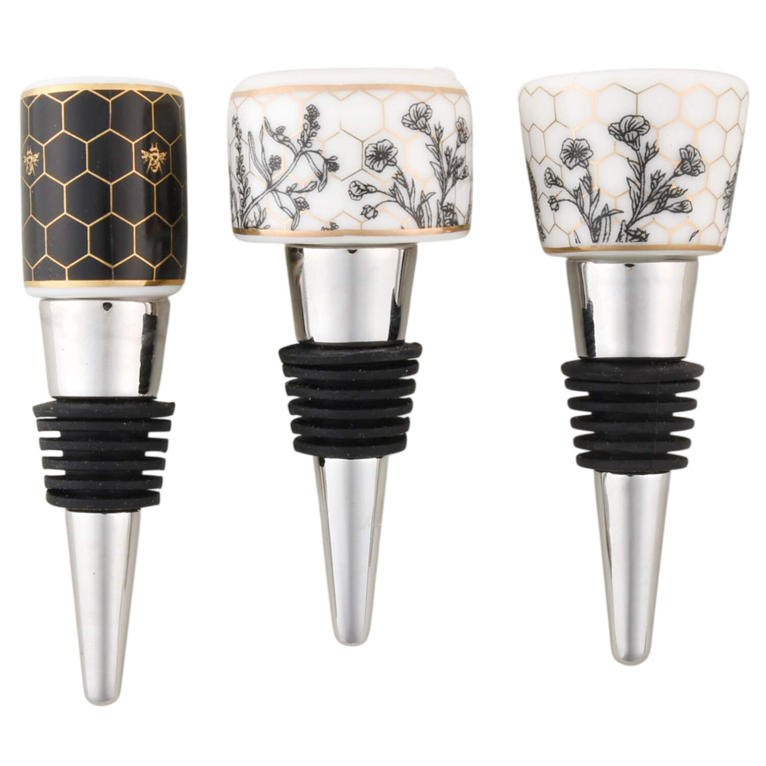 Honeycomb Wine Bottle Stoppers - Set of 3 Motifs by Williams-Sonoma-1