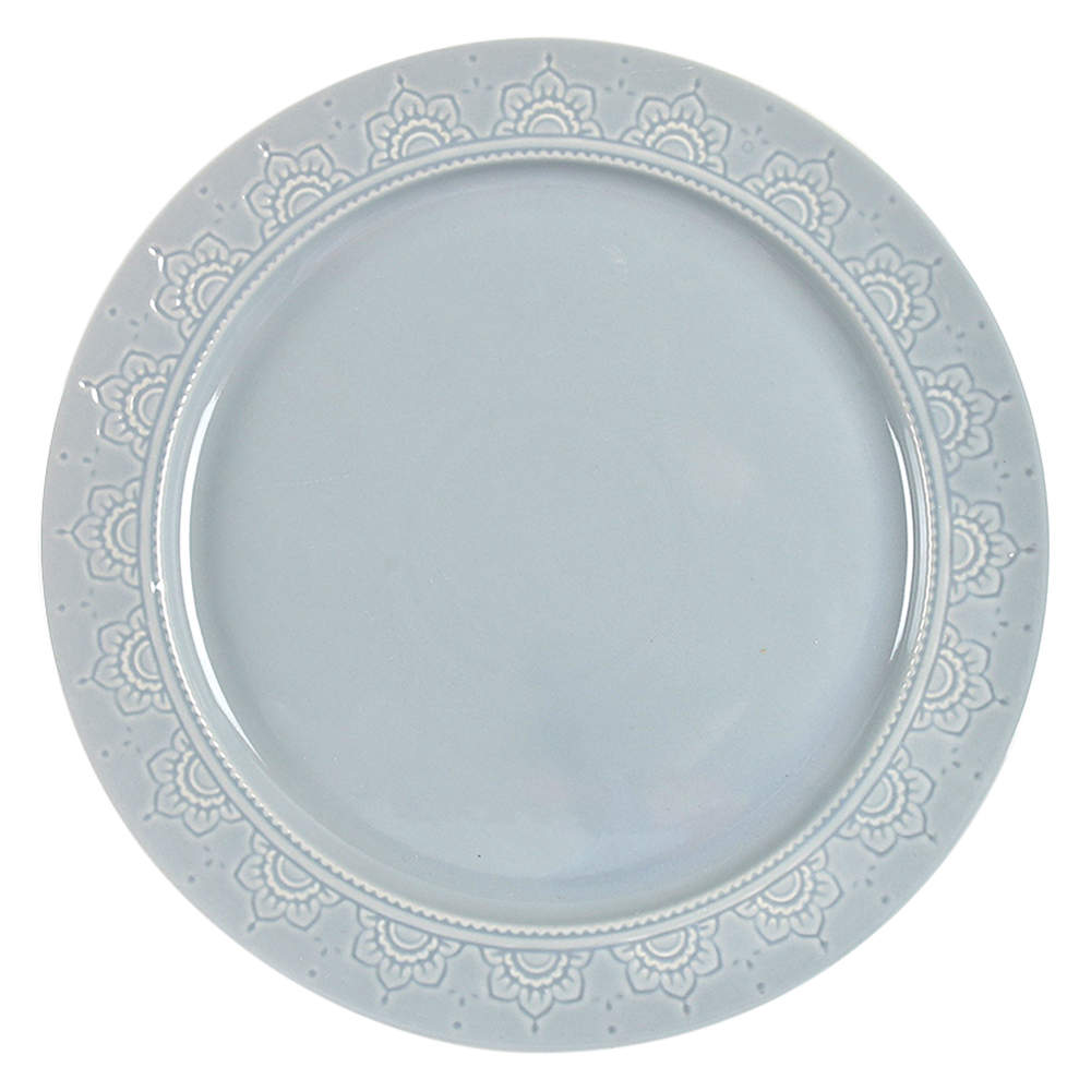 Sana Medallion Grey Dinner Plate by Wild Sage-1