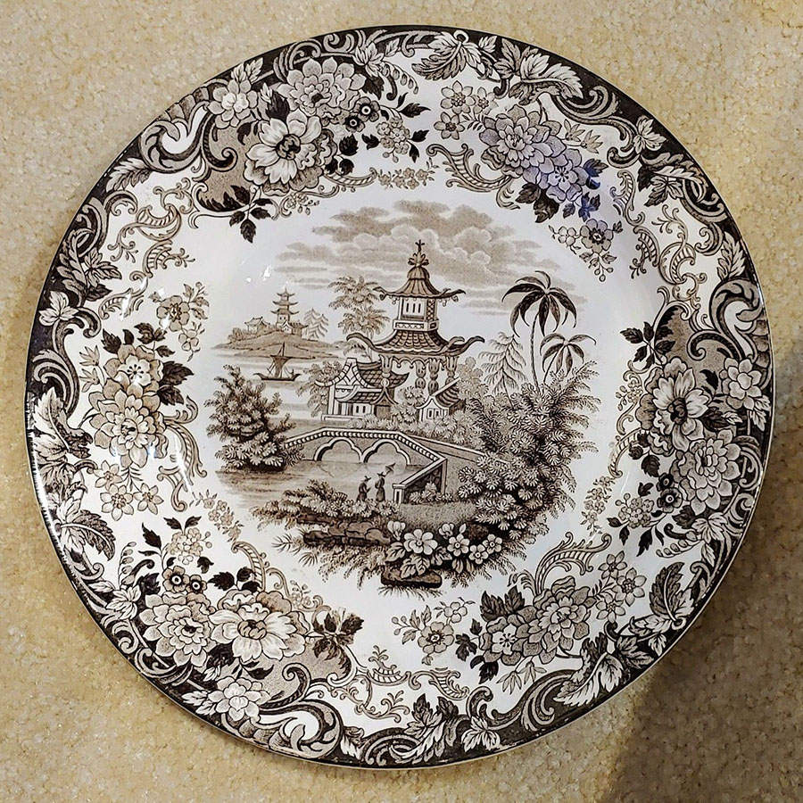 Chinese Brown Large Rim Soup Bowl by Wedgwood-1