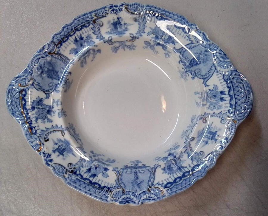 Raleigh Blue Gold Accent Round Butter No Lid by Wedgwood-1
