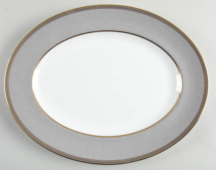 Renaissance Grey 13" Oval Serving Platter by Wedgwood-1