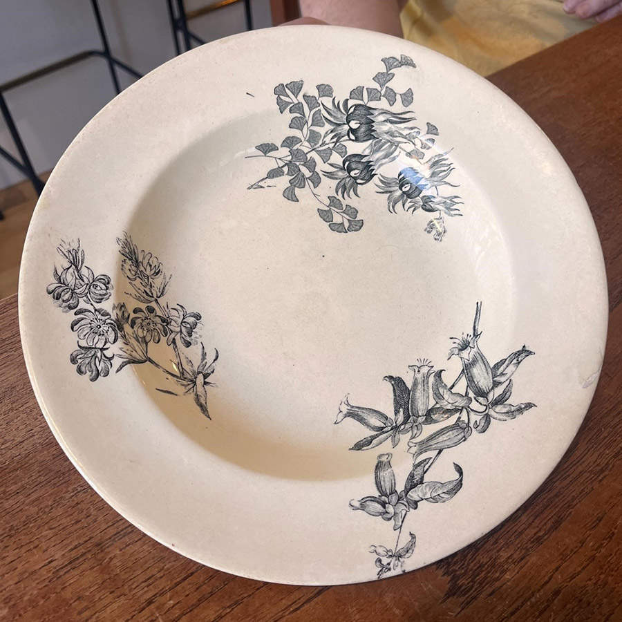 Australian Flora Black Large Rim Soup Bowl by Wedgwood-1
