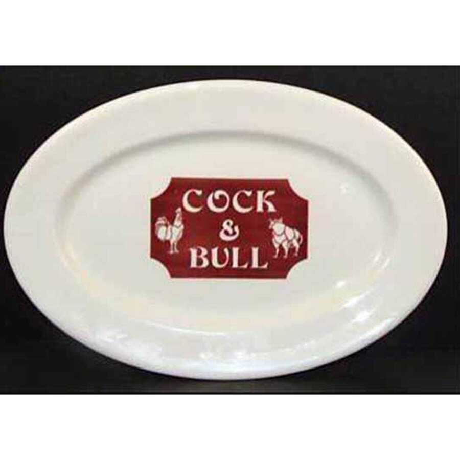 Cock & Bull 12" Oval Serving Platter by Walker-1