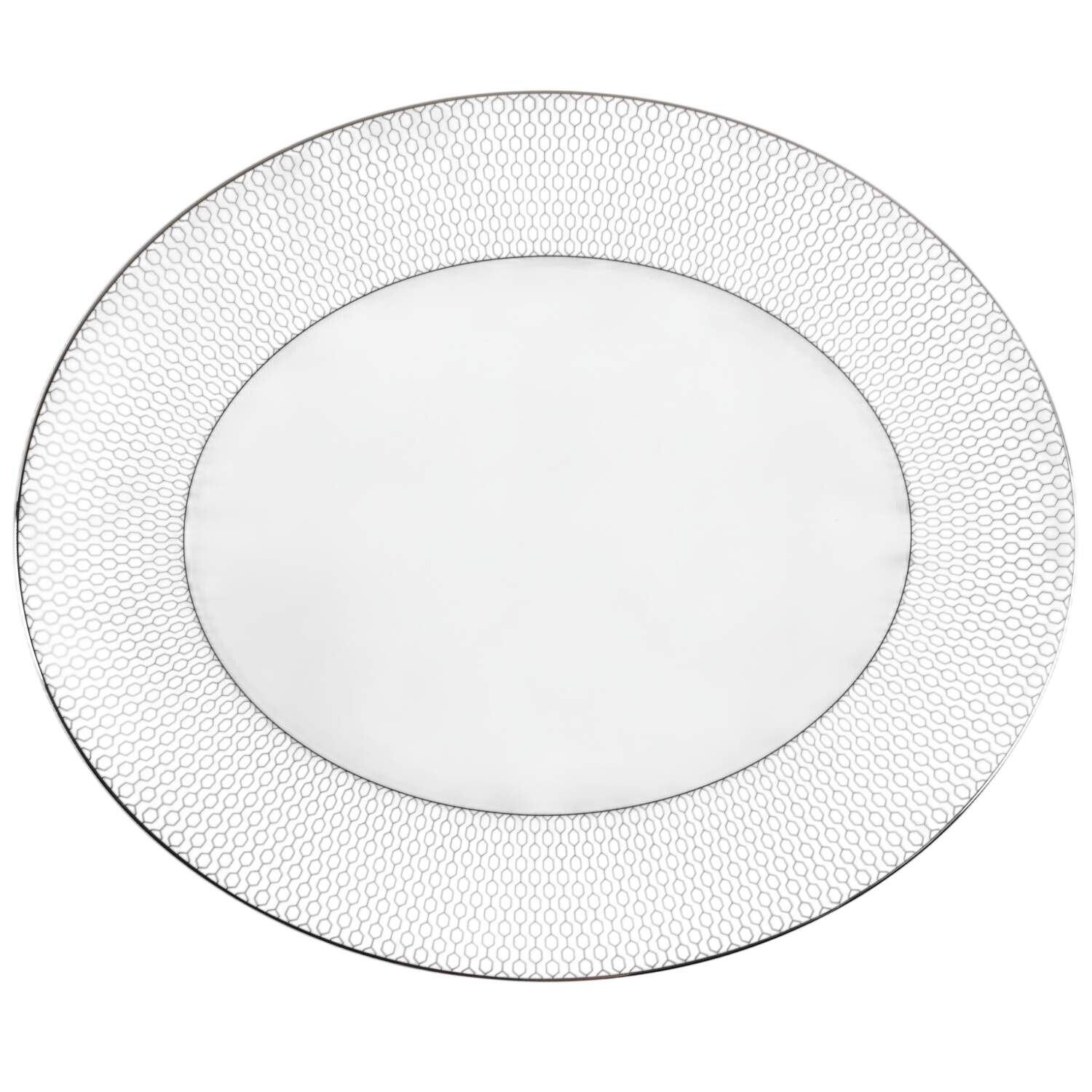 Gio Platinum 13" Oval Serving Platter by Wedgwood-1