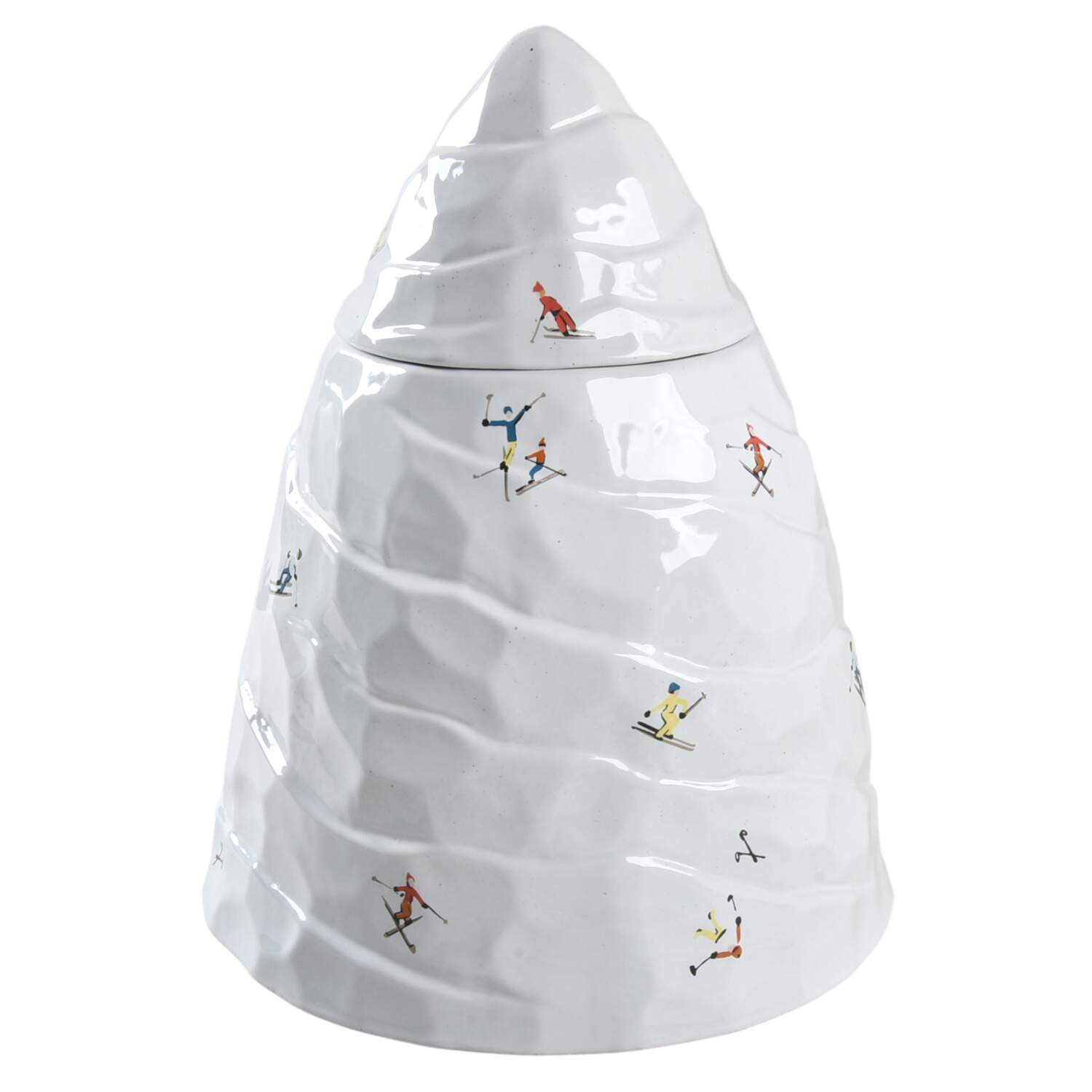 Holiday Skier Figural Cookie Jar & Lid by West Elm-1