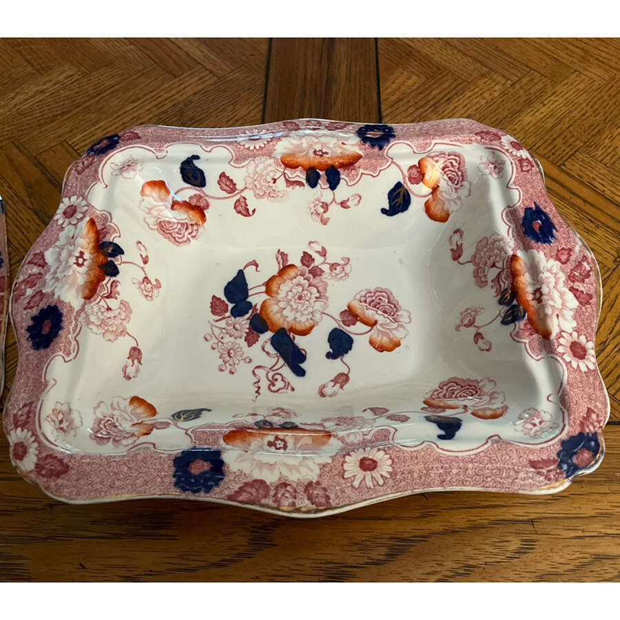 Cambridge Red Multicolor Rectangular Vegetable Bowl No Lid by Wood & Sons-1