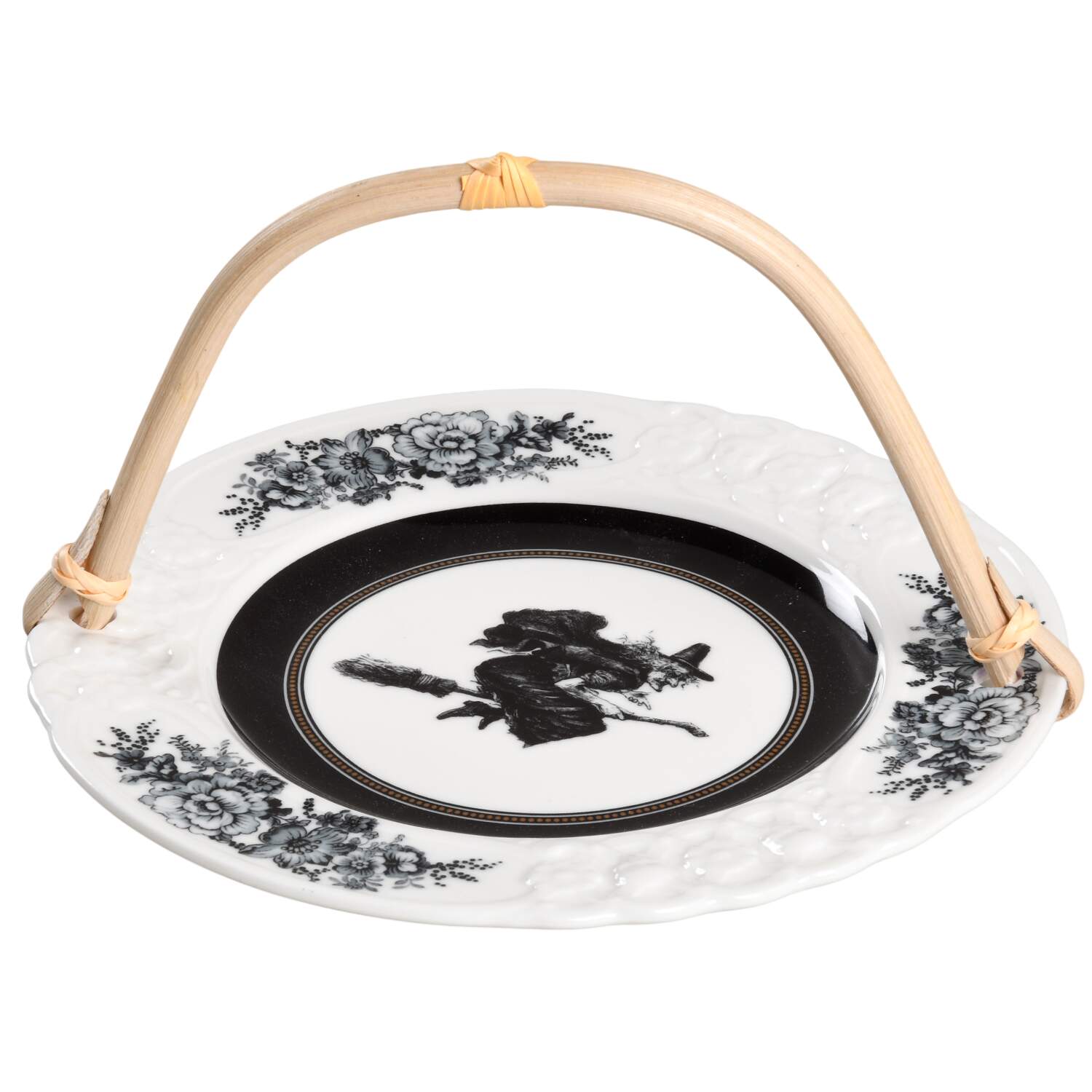 Spooky Soiree 5 3/8"-5 5/8" Bamboo Handled Serving Plate  HC by Williams-Sonoma-1