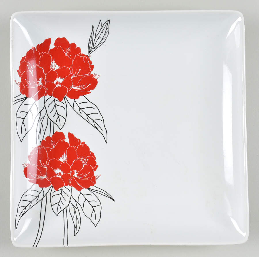 Aelinana Red Square Dinner Plate by Windham Park-1