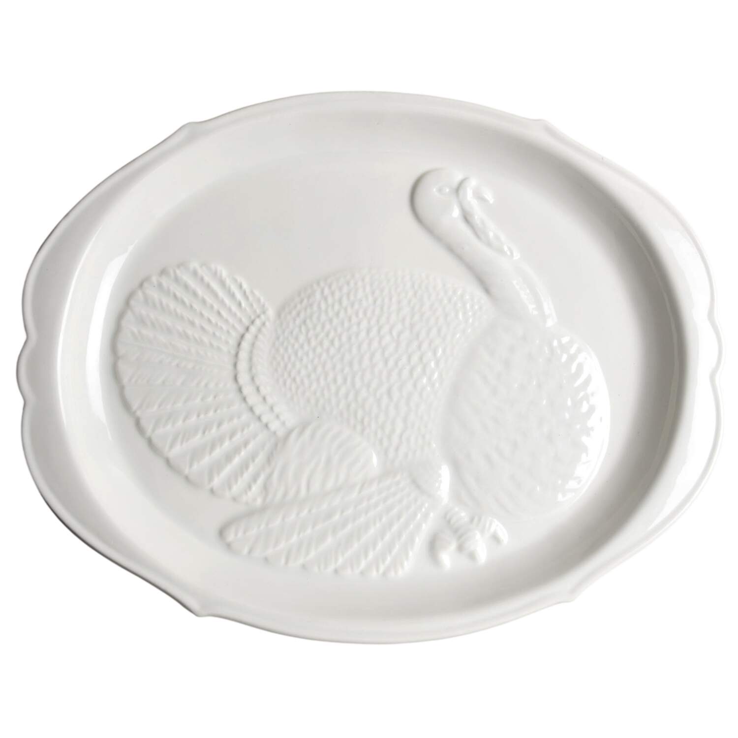 W3H2 18" Oval Turkey Serving Platter by Whittier Pottery-1