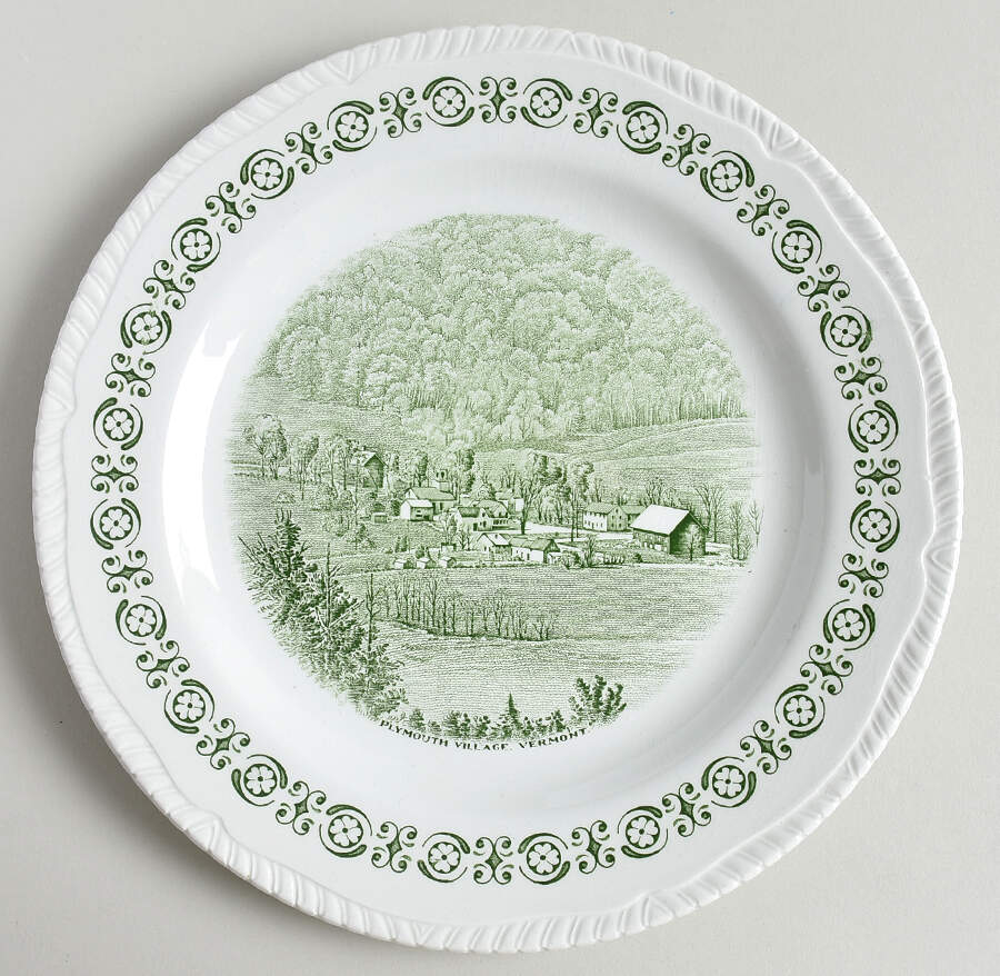 New England Green Dinner Plate by Wood & Sons-1