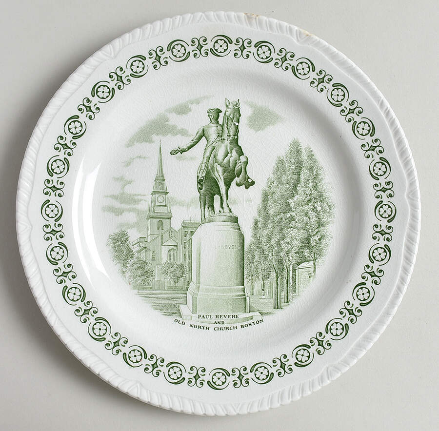 New England Green Dinner Plate by Wood & Sons-1