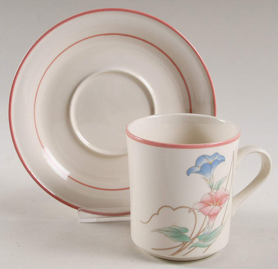 Brooke Footed Cup & Saucer Set by Westminster (Japan)-1