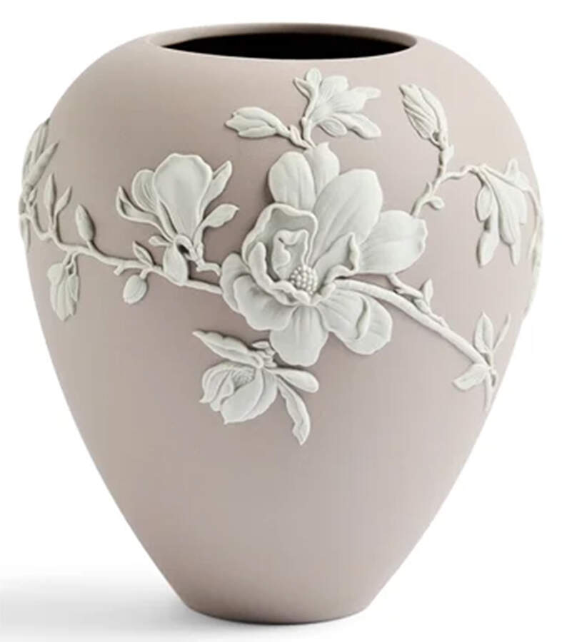 Magnolia Blossom-Mink 7" Vase by Wedgwood-1