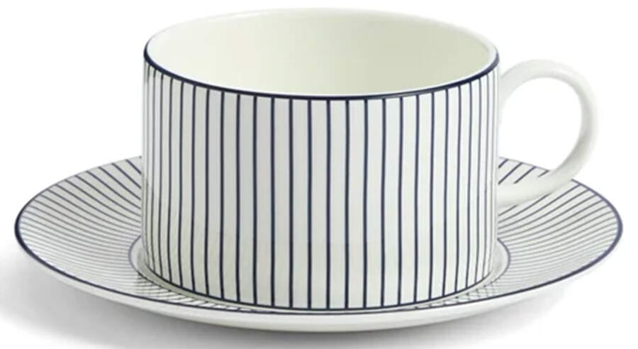 Gio-Pinstripe Flat Cup & Saucer Set by Wedgwood-1