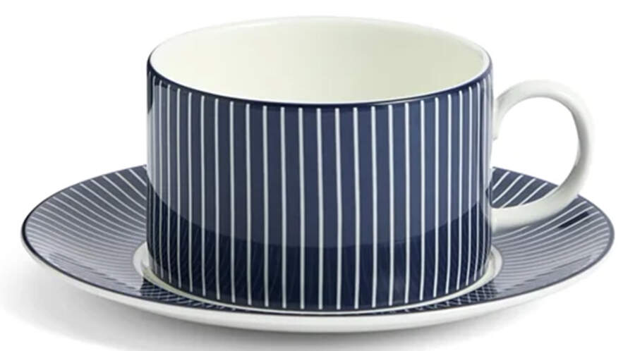 Gio-Pinstripe Flat Cup & Saucer Set by Wedgwood-1