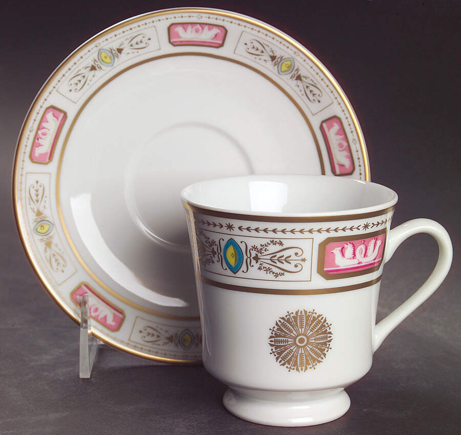 The White House Collection (Black Backstamp) Footed Cup & Saucer Set by Woodmere-1