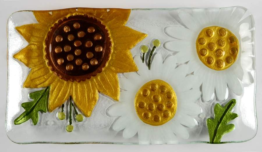 Giftware Q  Sunflower/Daisies Platter by Silvestri-Demdaco-1